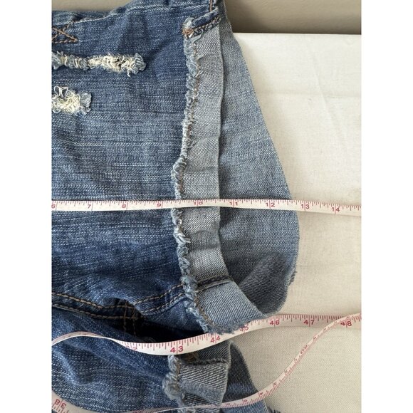 2.1 Denim Y2K Distressed Jean Shorts Daisy Dukes Low Rise 29 Preppy Grunge Apple - Picture 6 of 7